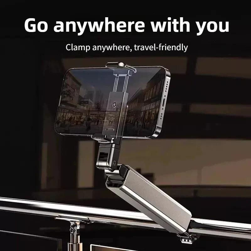 “AluTrip Stand” – soporte de aluminio plegable para móvil, elegante y portátil