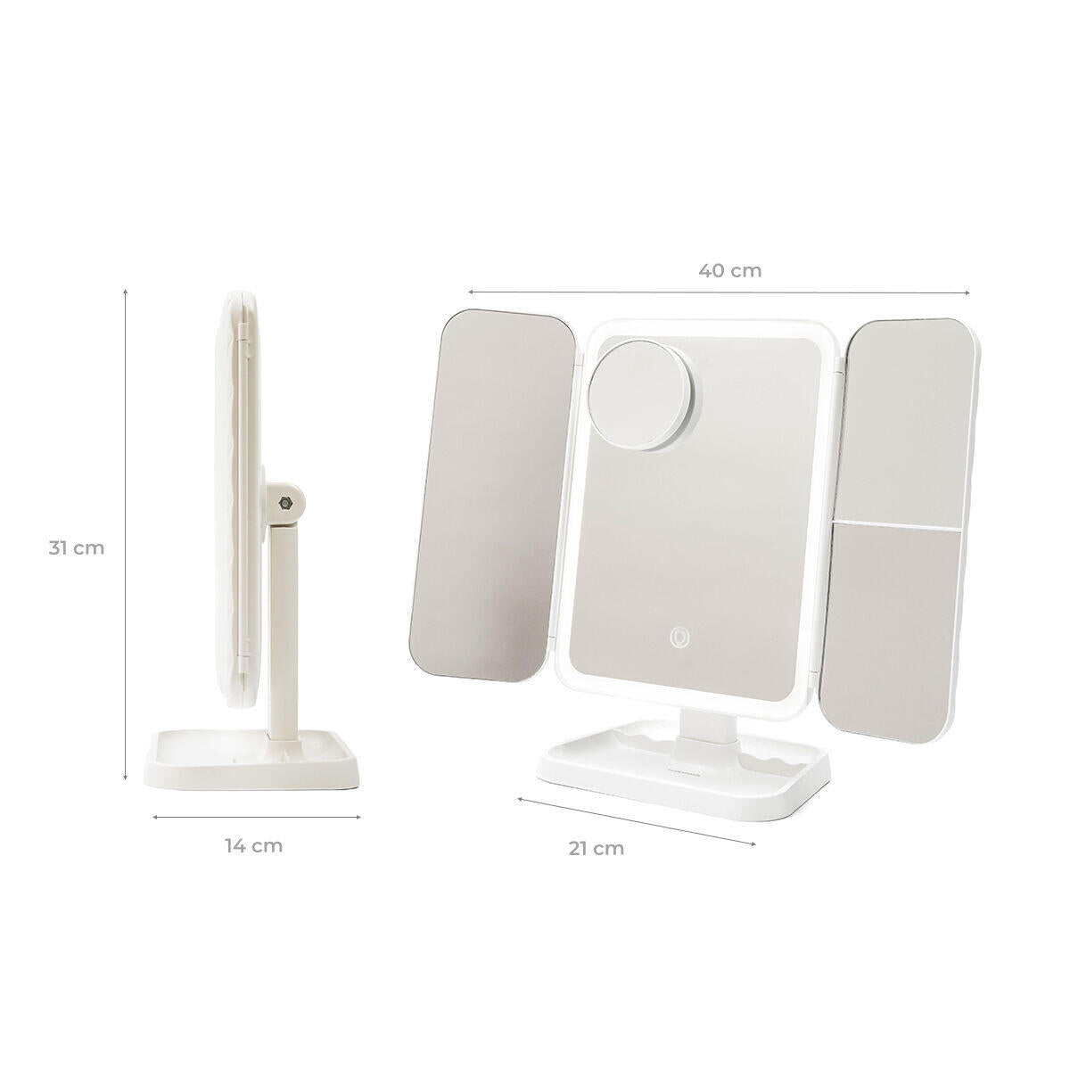 GlamVision Pro – Espejo LED Tríptico Profesional