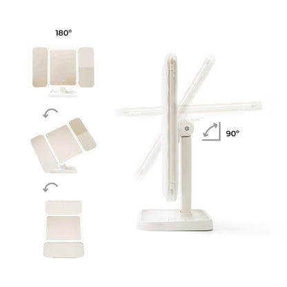 GlamVision Pro – Espejo LED Tríptico Profesional